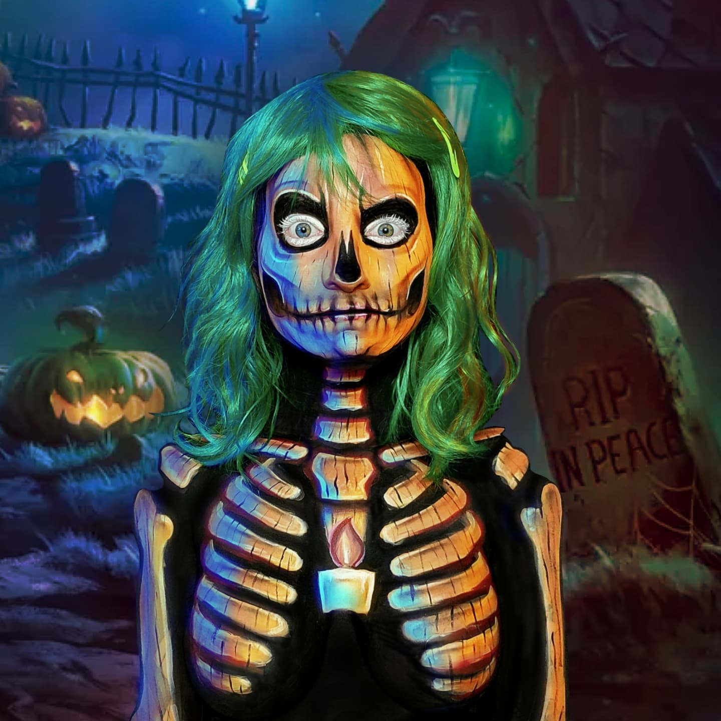 Halloween Theme Bodypaint Prints