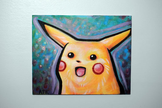 Surprised Pikachu Original Painting