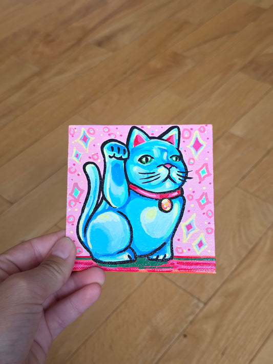 Mini Canvas Lucky Cat