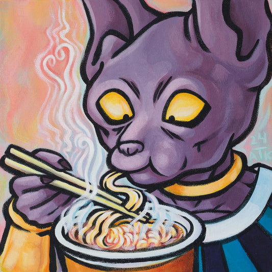 Beerus Eating Noodles 12x12 Print