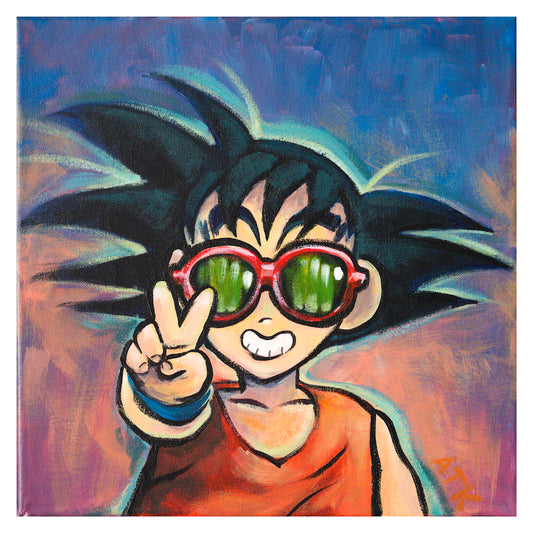 Kid Goku w Sunnies 12x12 Print